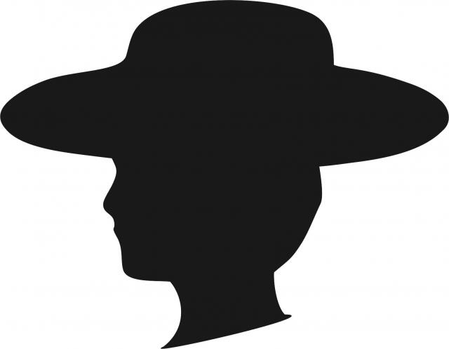 Amish Boy Portrait Silhouette Laser Cut Appliques (Size: 5.5"H, Direction: facing left)