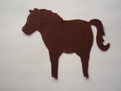 Horse Laser Cut Appliques (Size: 5"H, Color: Brown , Direction: Facing left)