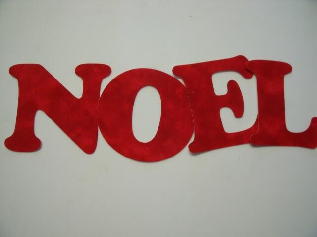 Christmas NOEL Letters Laser Cut Appliques (Size: 4"H, Color: Tonal - Red)