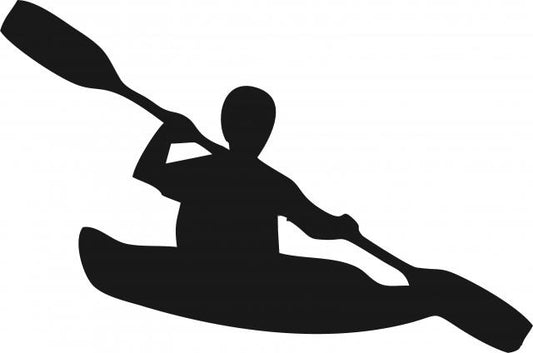 Kayaker Silhouette Laser Cut Appliques (Size: 8"W, Description: facing right)