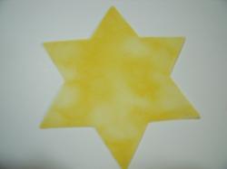 Star of David Die Cut Appliques (Size: with FUSIBLE - 4", Color: Tonal - Pastel Yellow )