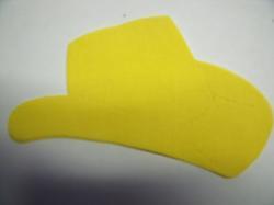 Cowboy Hat Laser Cut Appliques (Size: with FUSIBLE - 6"W, Color: Yellow , Direction: Facing left)