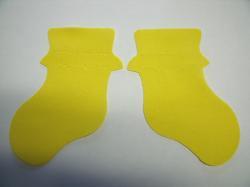 Baby Bootie Pair Laser Cut Appliques (Size: with FUSIBLE - 4"H, Color: Yellow )