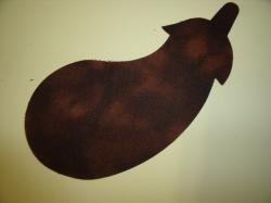 Eggplant/Squash Laser Cut Appliques (Color: Tonal - Brown, Size: With FUSIBLE- 4"W, Direction: Facing right)