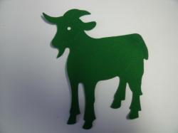 Goat laser Cut Appliques (Size: 6"H, Color: Green , Direction: Facing left)