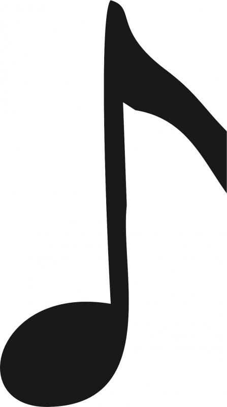 Musical - Eighth Note Laser Cut Appliques (Size: 3"H)
