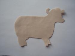 Cow Laser Cut Appliques (Size: 4"W, Color: Tan/Beige , Direction: Facing left)