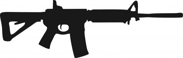 Rifle Silhouette Die Cut Appliques (Size: 9"W, Direction: facing right)