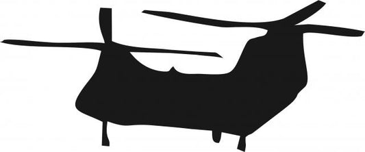 Helicopter #2 Blades Silhouette Laser Cut Appliques (Size: 9"W, Direction: facing right)