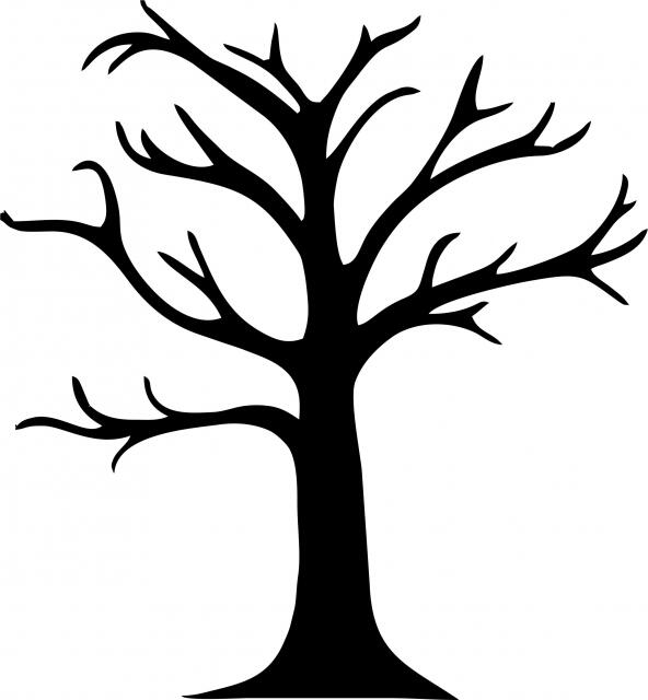 Bare Tree #1 Silhouettes Laser Cut Appliques (Size: 10"H, Color: Black)