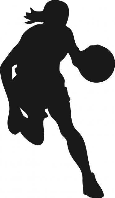 Basketball - Female Silhouette Laser Cut Appliques (Size: with FUSIBLE - 10"WH, Direction: facing right)