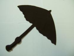 Parasol / Umbrella Laser Cut Appliques (Size: with FUSIBLE - 6"H, Color: Brown)