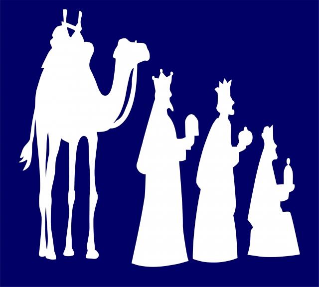 Nativity - 3 Wisemen w/Camel Set Laser Cut Appliques (Size: with FUSIBLE - 15"H, Color: White)