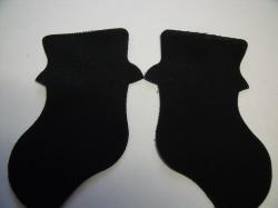 Baby Bootie Pair Laser Cut Appliques (Size: with FUSIBLE - 6"H, Color: Black )