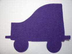 Train Coal Car Laser Cut Appliques (Size: 6"H, Color: Purple , Direction: Facing left)