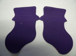 Baby Bootie Pair Laser Cut Appliques (Size: with FUSIBLE - 6"H, Color: Purple  )