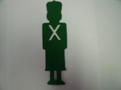 Christmas Toy Soldier Laser Cut Appliques (Size: with FUSIBLE - 7"H, Color: Green )