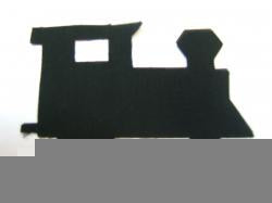 Train Locomotive Laser Cut Appliques (Size: 4"H	, Color: Black  , Direction: Facing left)