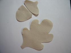 Acorn & Leaf Set Laser Cut Appliques (Size: with FUSIBLE - 4"H, Color: Tan/Beige )