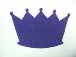 Crown Laser Cut Appliques (Size: 4"W, Color: Purple )
