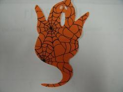 Ghost Laser Cut Appliques (Size: 4"H, Color: Orange Spider Webs)