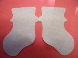 Baby Bootie Pair Laser Cut Appliques (Size: 6"H, Color: White  )