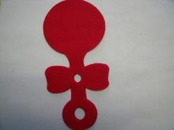 Rattle Laser Cut Appliques (Size: 5"H, Color: Red  )