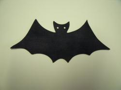 Bat Laser Cut Appliques (Size: 4"W , Color: Tonal - Black)
