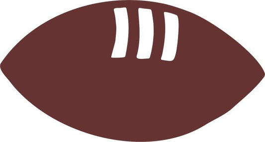 Football  Laser Cut Silhouette (Size: with FUSIBLE - 7"W, Color: Brown)