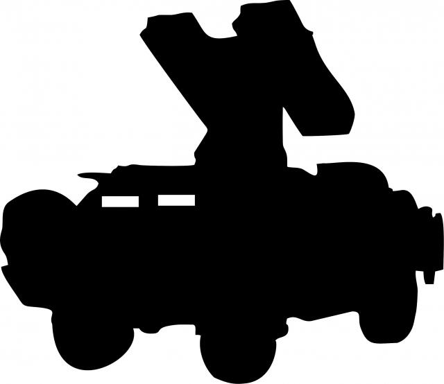 Missile Launcher Silhouettes Laser Cut Appliques (Size: 10"H, Direction: facing left)