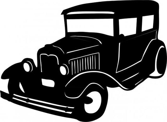Antique Vintage 1920's Sedan Silhouette Laser Cut Appliques (Size: 8"HW, Direction: facing left)