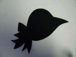 Hat / Sunbonnet Laser Cut Appliques (Size: 5"W, Color: Black  , Direction: Facing left)