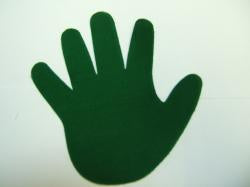 Hands Laser Cut Appliques (Size: 5"H, Color: Green)