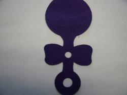 Rattle Laser Cut Appliques (Size: 4"H, Color: Purple )