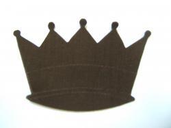Crown Laser Cut Appliques (Size: 6"W, Color: Brown  )