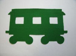 Christmas Train Passenger Car Laser Cut Appliques (Size: 6"H, Color: Green  )