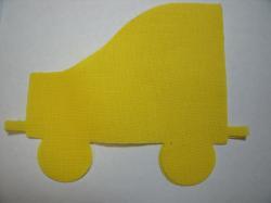 Train Coal Car Laser Cut Appliques (Size: 4"H, Color: Yellow , Direction: Facing left)