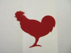 Rooster Die Cut Appliques (Size: 4"W, Color: Red , Direction: Facing left)