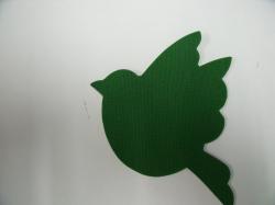 Bird Laser Cut Appliques (Size: with FUSIBLE - 5"H, Color: Green  , Direction: Facing left)