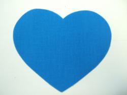 Heart Laser  Cut Appliques (Size: with FUSIBLE - 4"W, Color: Blue)