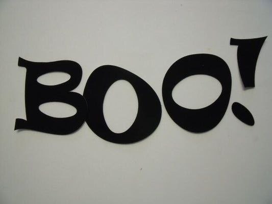 Halloween BOO!  Letters Ravie Design Laser Cut Appliques (Size: 3"H , Color: Black )