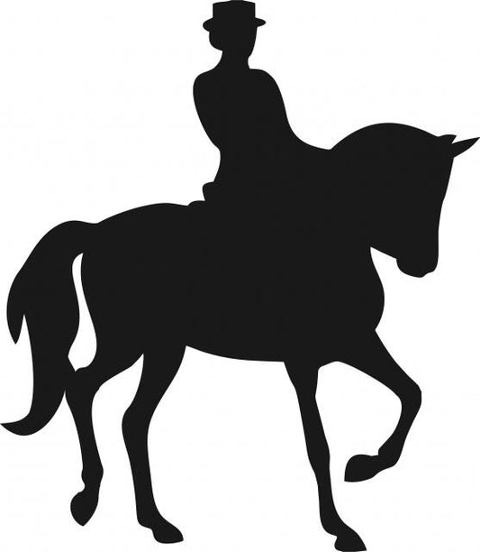 Equestrian Rider Silhouette Laser Cut Appliques (Size: with FUSIBLE - 9"H, Direction: facing right)