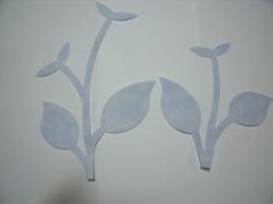 Flower Stem w/Leaf Laser Cut Applique Sets (Size: set, Color: Tonal - Pastel Blue)