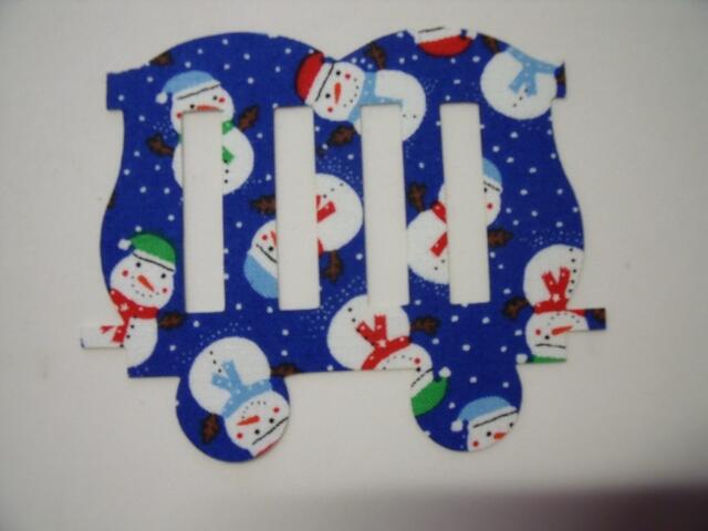 Christmas Train Zoo Car Laser Cut Appliques (Size: 4"H , Color: Blue Snowmen)
