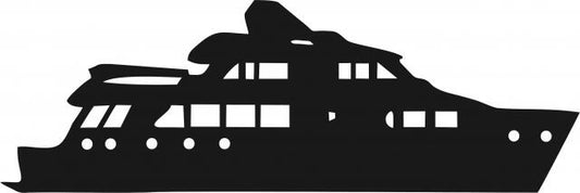 Yacht Silhouette Laser Cut Appliques (Size: with FUSIBLE - 8"W, Direction: facing right)