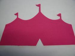 Circus Tent Laser Cut Appliques (Size: \WITH Backing - 10"W, Color: Hot Pink  )