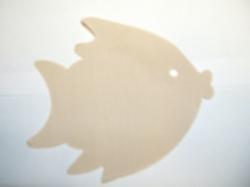 Fish Laser Cut Appliques (Size: with FUSIBLE - 4"W, Color: Tan/beige , Driection: Facing right)