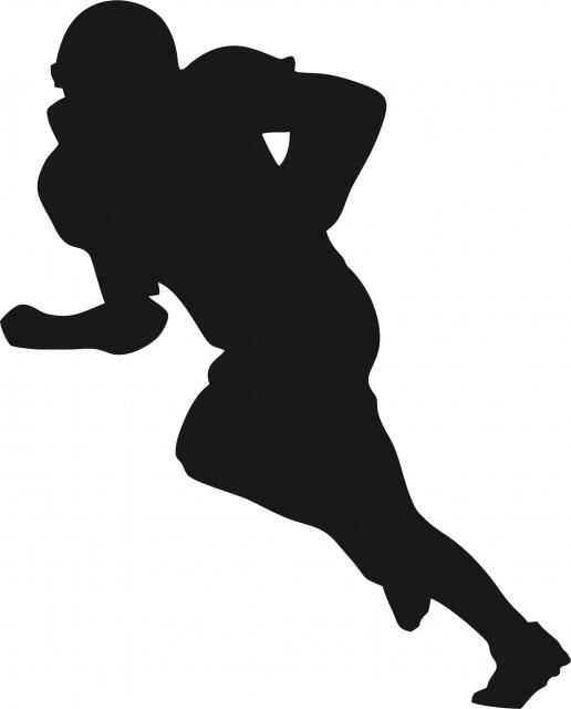 Football Running Back Silhouette Laser Cut Appliques (Size: with FUSIBLE - 8"H, Direction: facing left)