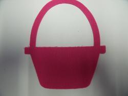 Basket Laser Cut Appliques (Size: 5"H, Color: Hot Pink  )