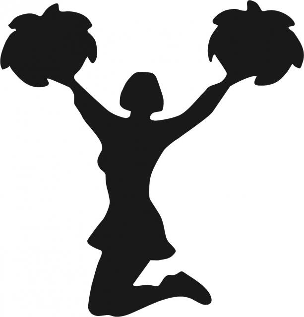 Cheerleader Silhouette Laser Cut Appliques (Size: 9"H, Direction: facing left)